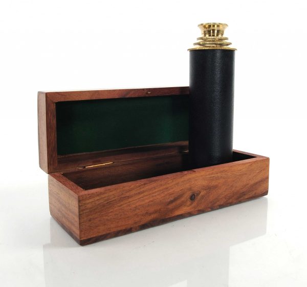 1.5" x 15" x 1.5" Handheld Telescope in Wood Box - Image 4