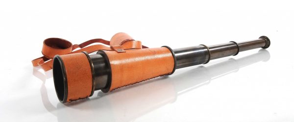 Rustic Brass and Leather Handheld Telescope - Image 4