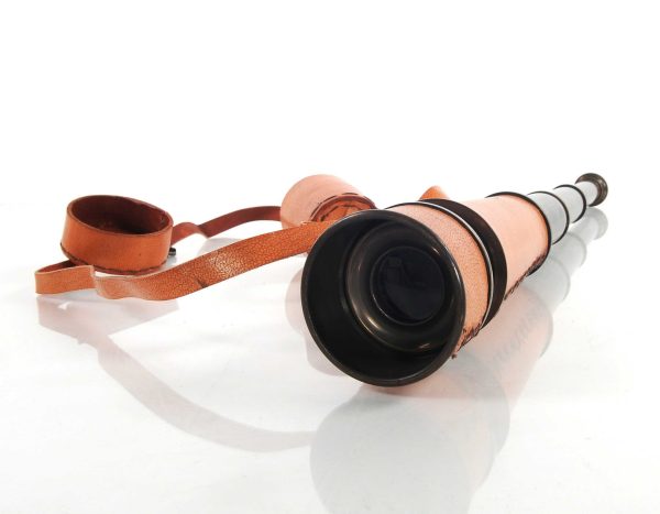 Rustic Brass and Leather Handheld Telescope - Image 5