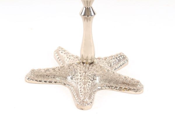 Silver Finish Star Fish Taper Candle Holder - Image 3