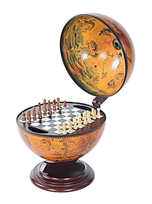 13" x 15" x 19" Red Globe with Chess Holder - Image 5