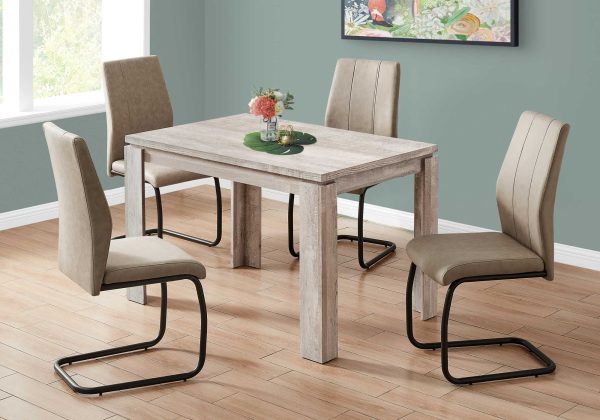 48" X 32" X 30.5 " Taupe Reclaimed Wood-Look Dining Table - Image 3