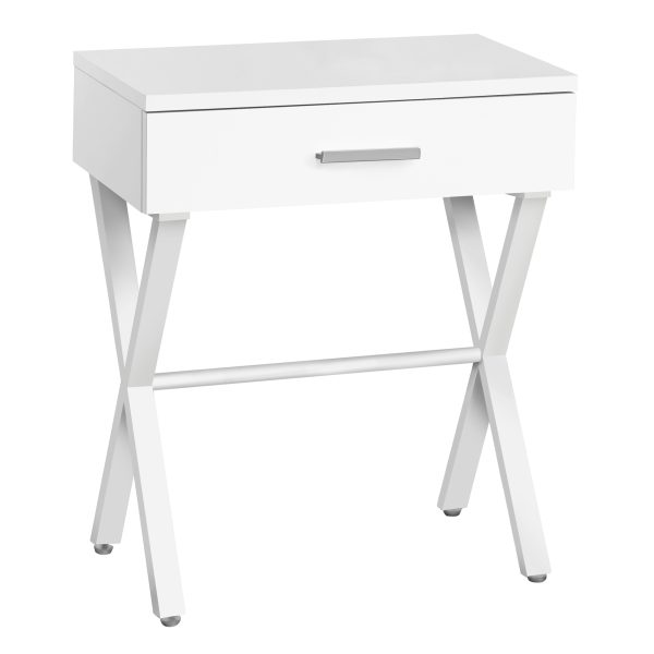 18.25" X 12" X 22.25" White Metal Accent Table