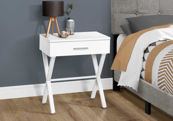 18.25" X 12" X 22.25" White Metal Accent Table - Image 2