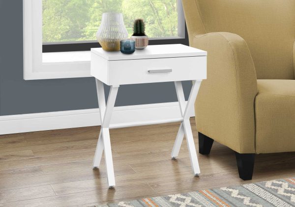 18.25" X 12" X 22.25" White Metal Accent Table - Image 3
