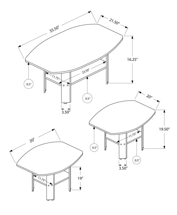 Cappuccino Table Set - 3Pcs Set - Image 5