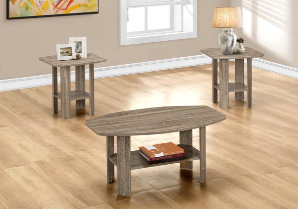 Dark Taupe Table Set - 3Pcs Set - Image 3