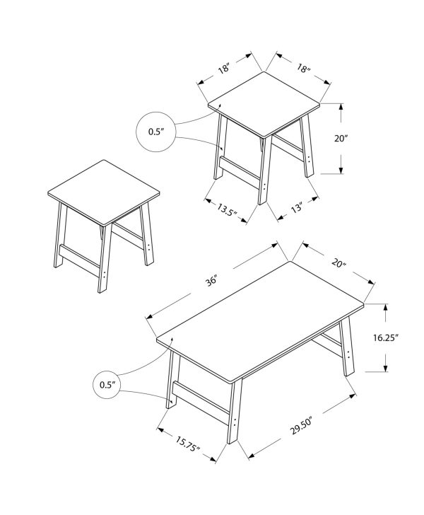 Grey Table Set - 3Pcs Set - Image 5