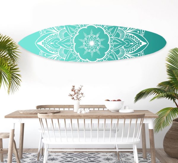18" x 1" x 76" Wood, Blue, Serenity Surfboard Wall Art - Image 2