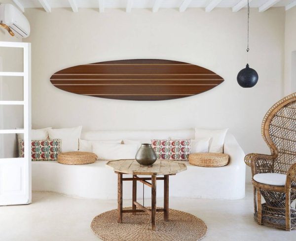 Multi Tonal Brown Stripe Surfboard Wall Art - Image 4
