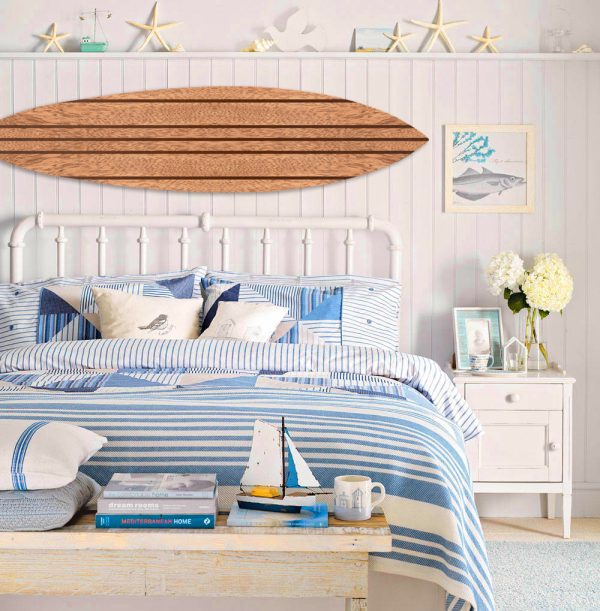 Natural Brown Thin Stripe Surfboard Wall Art - Image 2