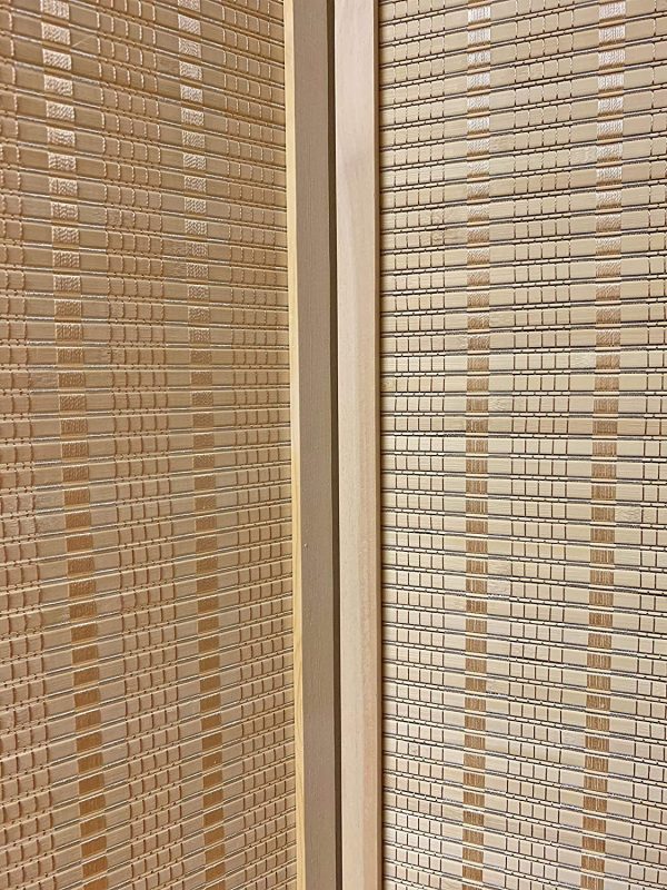 Natural Color Bamboo 3 Panel Room Divider Screen - Image 2