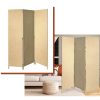 Beige Upholstered 3 Panel Room Divider Screen - Image 3