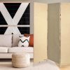 Beige Upholstered 3 Panel Room Divider Screen - Image 4