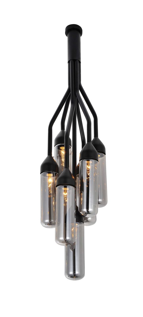 10.5 X 10.5 X 48 Black Carbon Steel Pendant Lamp - Image 4