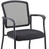 Black Mesh Fabric Rolling Guest Arm Chair - Image 4