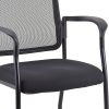 Black Mesh Fabric Rolling Guest Arm Chair - Image 5