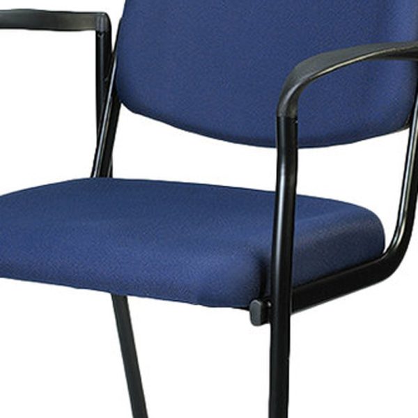 Set of 2 Bright Navy Fabric Guest Arm Chairs - Image 5