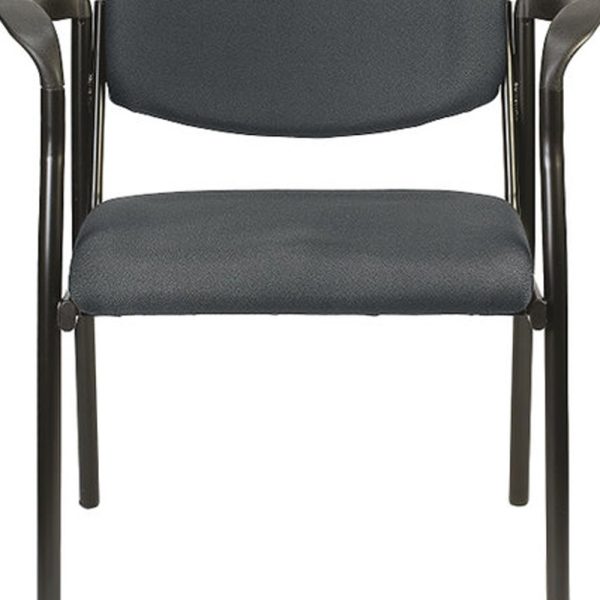 Set of 2 Deep Black Fabric Guest Arm Chairs - Image 4
