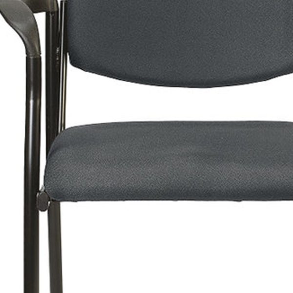 Set of 2 Deep Black Fabric Guest Arm Chairs - Image 5