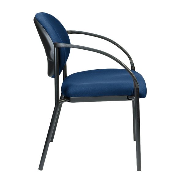 24" Set of 2 Bright Navy Fabric Guest Arm Chairs - Image 2