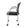 Set of Two Black with Gray Aero Professional Rolling Guest Chairs - Image 2