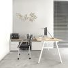 Set of Two Black with Gray Aero Professional Rolling Guest Chairs - Image 5