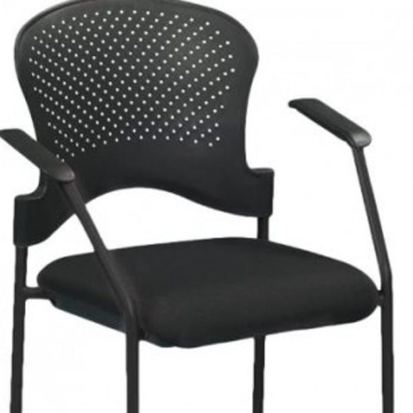 25" x 21" x 33.75" Black  Frame Plastic / Fabric Guest Chair - Image 4