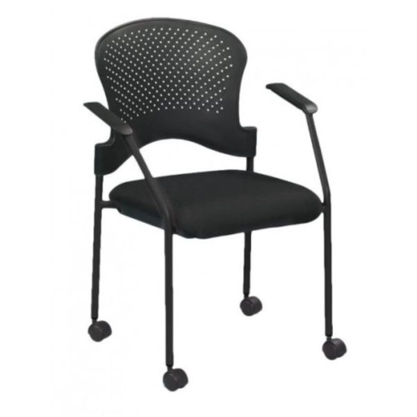 25" x 21" x 33.75" Black  Frame Plastic / Fabric Guest Chair - Image 5