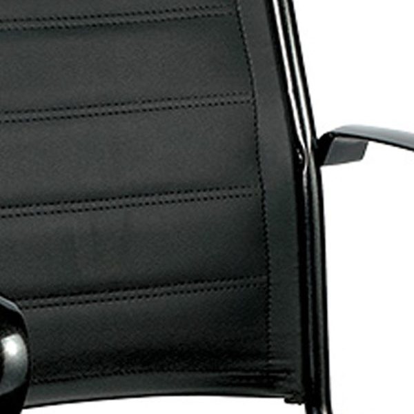 22" x 25.5" x 35.8" Black Leather Chair