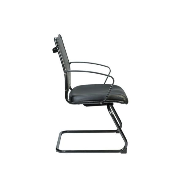 22" x 25.5" x 35.4" Black Leather Guest Chair - Image 3