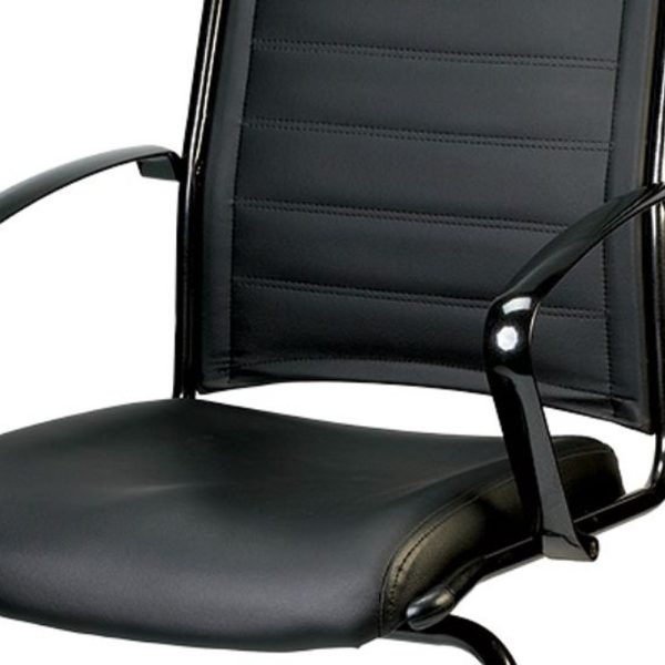 22" x 25.5" x 35.4" Black Leather Guest Chair - Image 4