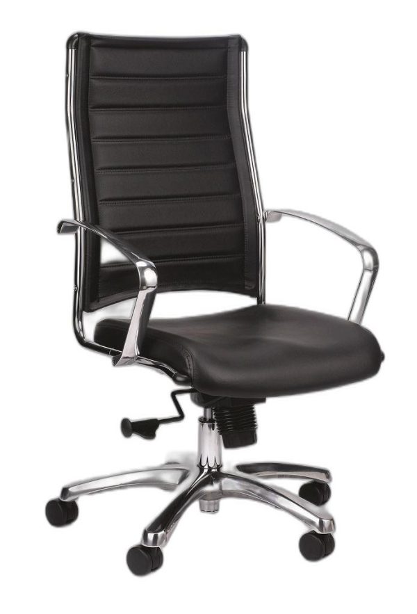 22" x 25.5" x 35.8" Black Leather Chair - Image 3