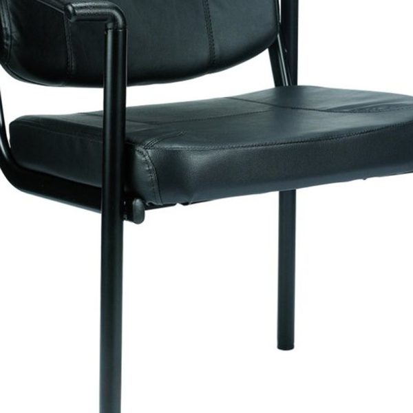 26" x 18.5" x 32.7" Black Vinyl Guest Chair - Image 3