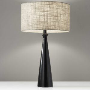 Black Metal Tapered Base Table Lamp