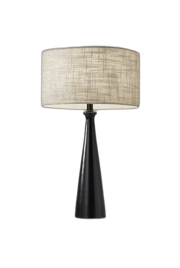 Black Metal Tapered Base Table Lamp - Image 2