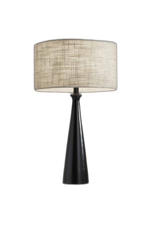 Black Metal Tapered Base Table Lamp - Image 3
