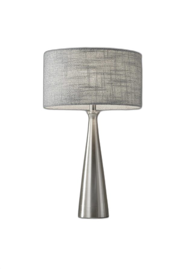 Brushed Steel Metal Finish Tapered BasecTable Lamp - Image 2