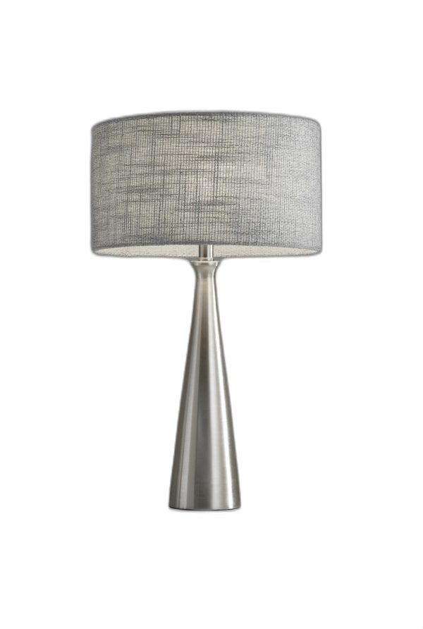 Brushed Steel Metal Finish Tapered BasecTable Lamp - Image 3