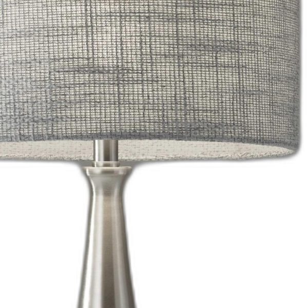 Brushed Steel Metal Finish Tapered BasecTable Lamp - Image 5