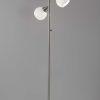 Floor Lamp Brushed Steel Metal Three Adjustable Globes - Image 2