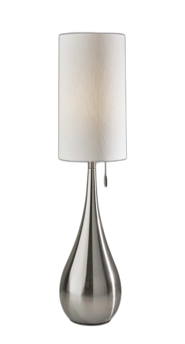 Brushed Steel Metal Teardrop Table Lamp - Image 2