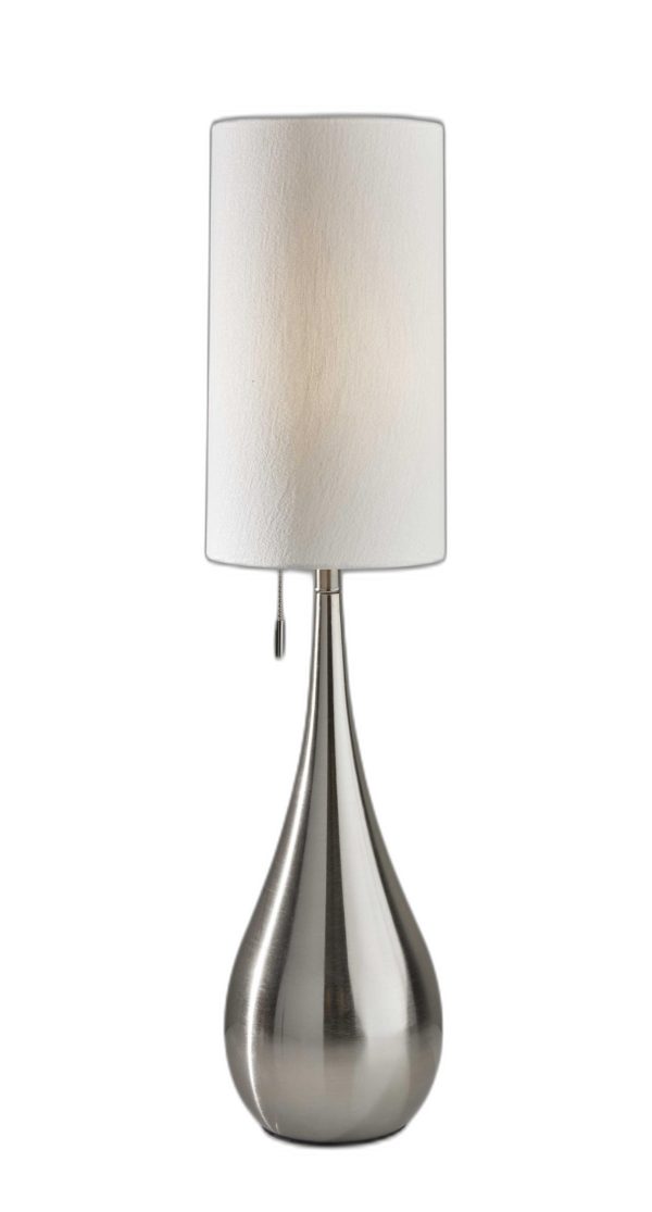 Brushed Steel Metal Teardrop Table Lamp - Image 3