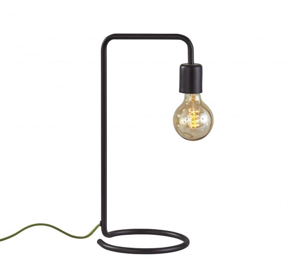 Industrial Matte Black Finish Metal Desk Lamp with Vintage Edison Bulb - Image 3