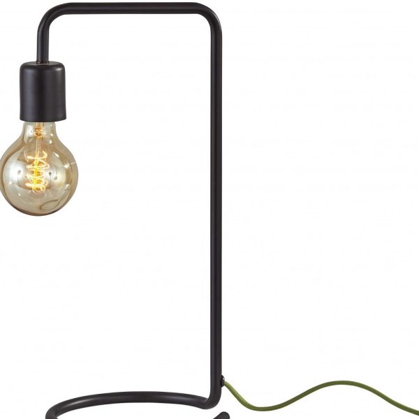 Industrial Matte Black Finish Metal Desk Lamp with Vintage Edison Bulb - Image 4