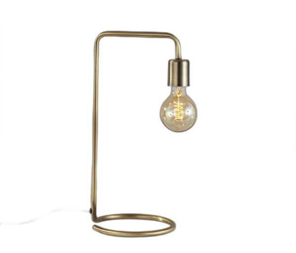 Industrial Antique Brass Finish Metal Desk Lamp With Vintage Edison Bulb - Image 3
