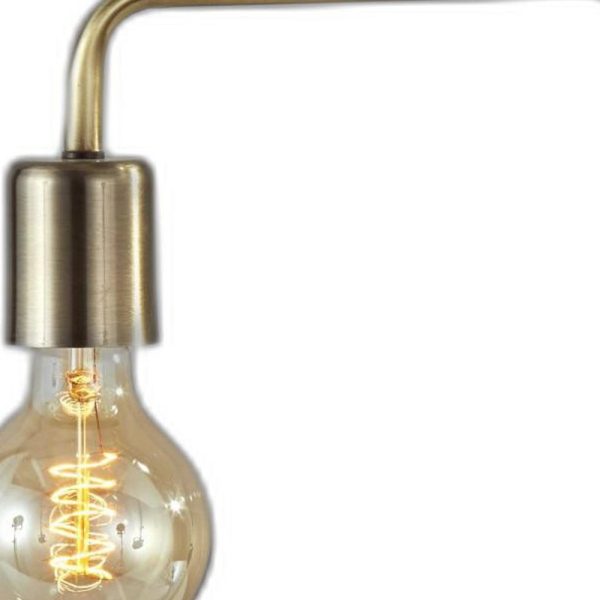 Industrial Antique Brass Finish Metal Desk Lamp With Vintage Edison Bulb - Image 5