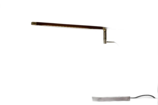 Walnut Wood Finish and Antique Brass Metal Adjustable LED Desk Lamp with USB Port - Image 4