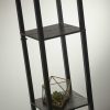Floor Lamp with Black Wood Finish Storage Shelves - Image 3