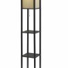 Floor Lamp with Black Wood Finish Storage Shelves - Image 4